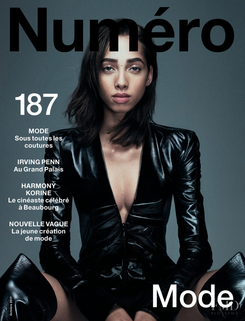 Yasmin Wijnaldum featured on the Numéro France cover from October 2017