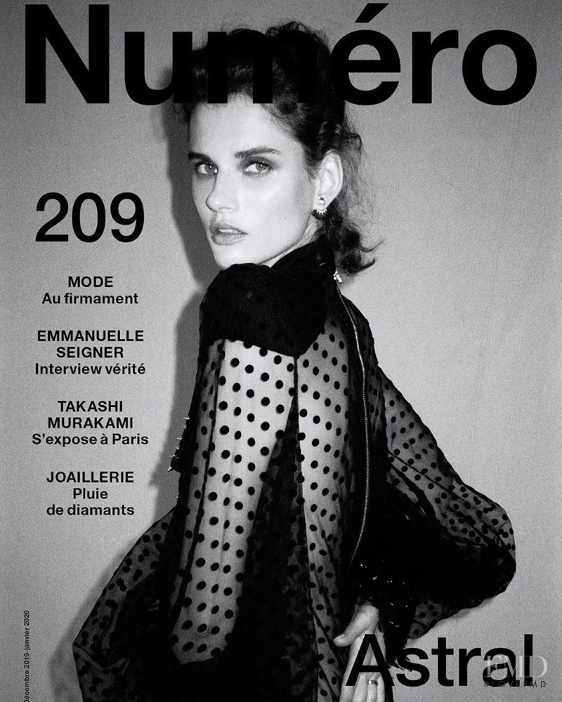Giedre Dukauskaite featured on the Numéro France cover from December 2019