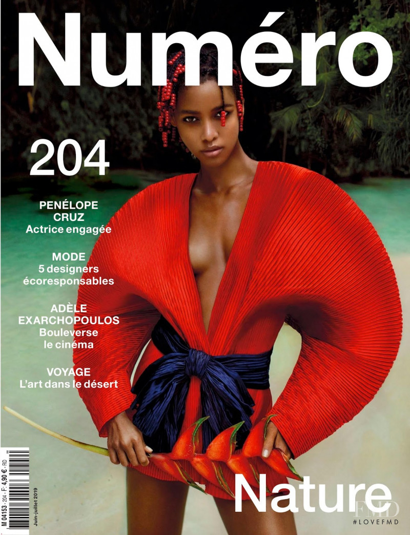 Blesnya Minher featured on the Numéro France cover from June 2019