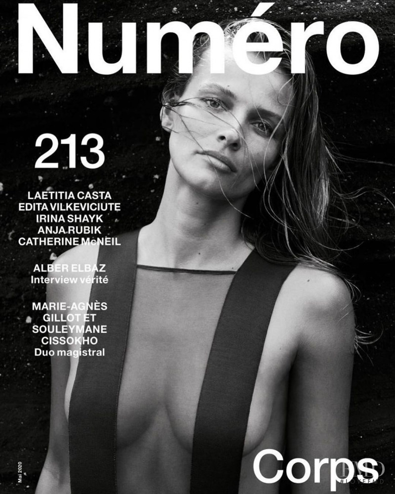 Edita Vilkeviciute featured on the Numéro France cover from May 2020