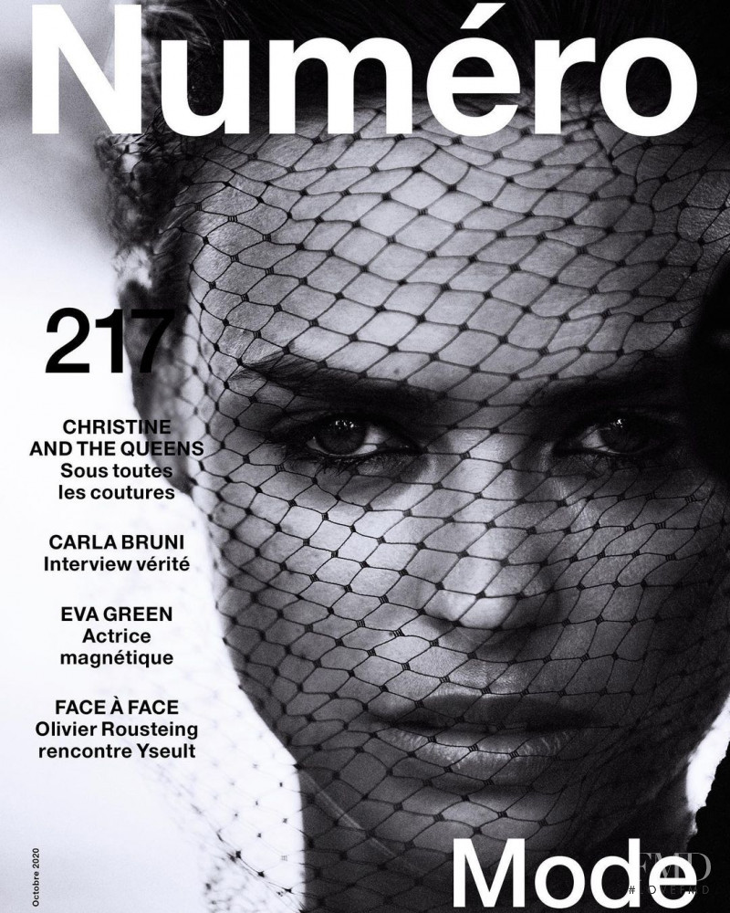 Birgit Kos featured on the Numéro France cover from October 2020