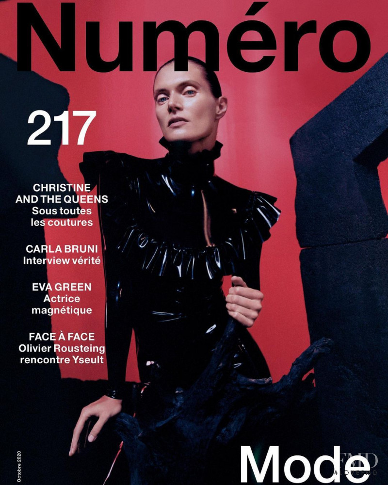 Malgosia Bela featured on the Numéro France cover from October 2020