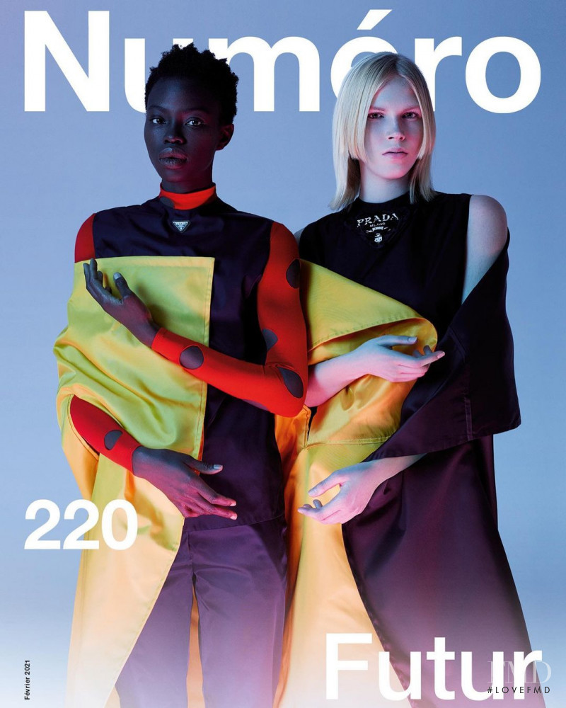 Lydia Kloos, Dija Kallon featured on the Numéro France cover from February 2021