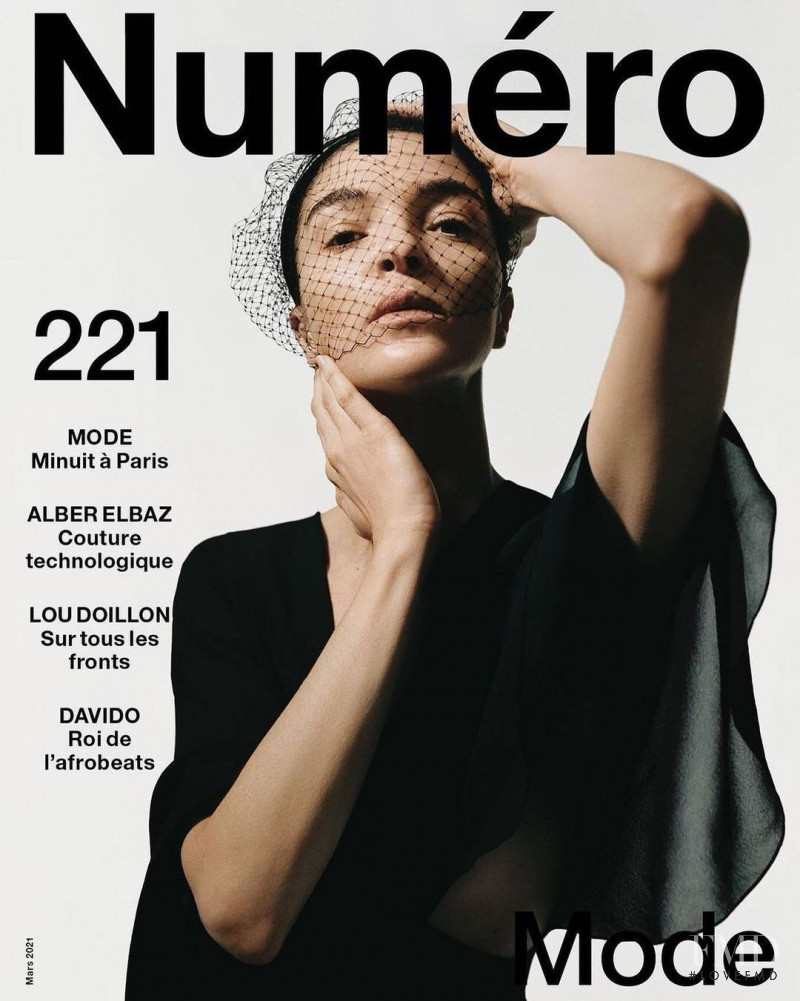 Mariacarla Boscono featured on the Numéro France cover from March 2021