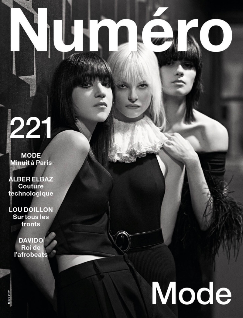 Zso Varju, Julie Topsy, Antonia Przedpelski featured on the Numéro France cover from March 2021