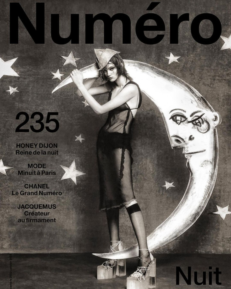 Tanya Churbanova featured on the Numéro France cover from December 2022