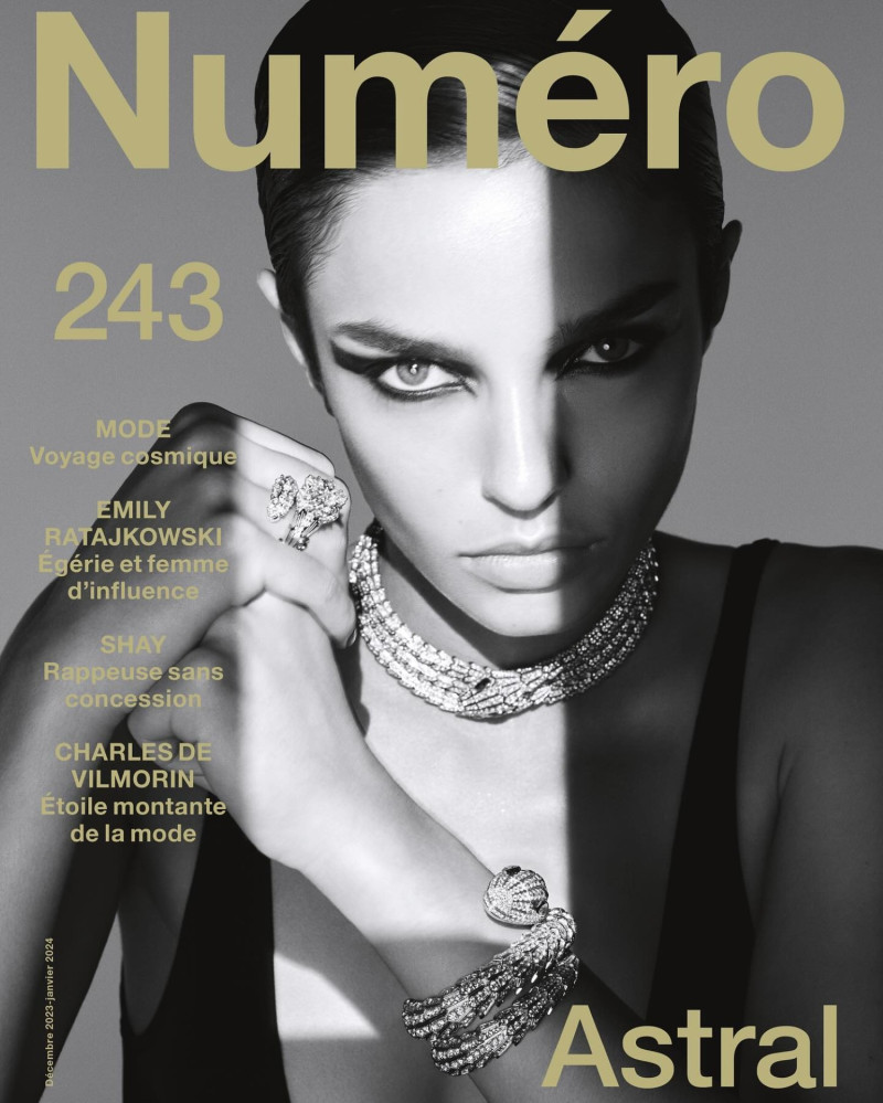 Marilou Hanriot featured on the Numéro France cover from December 2023