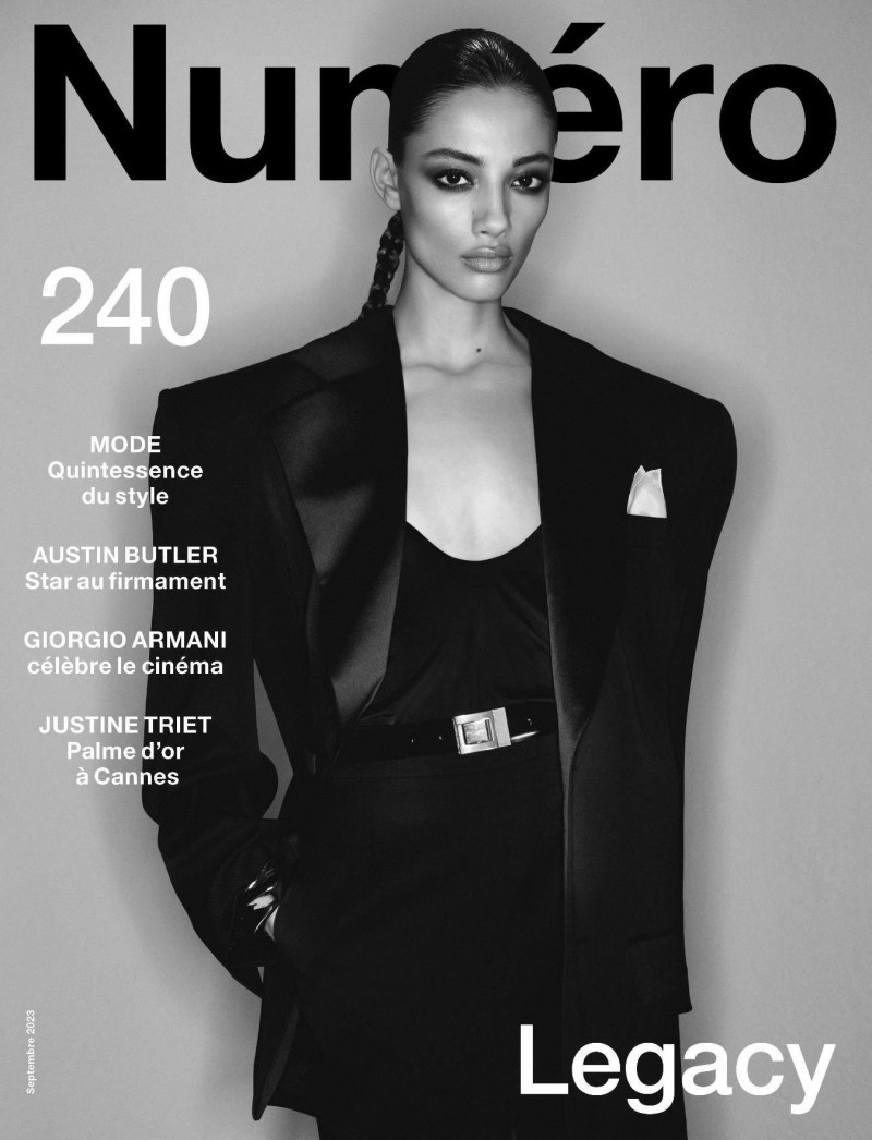 Chaima Ameziane featured on the Numéro France cover from September 2023