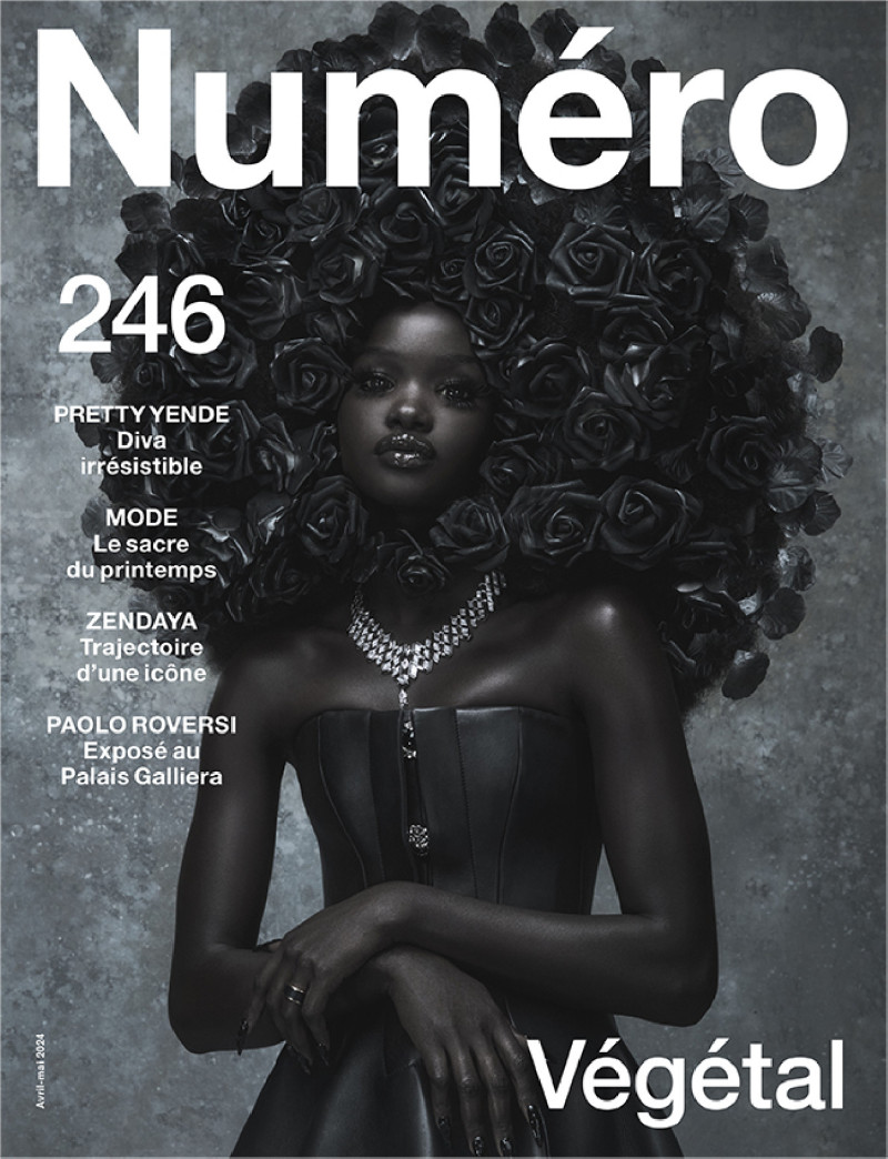 Akon Changkou featured on the Numéro France cover from April 2024