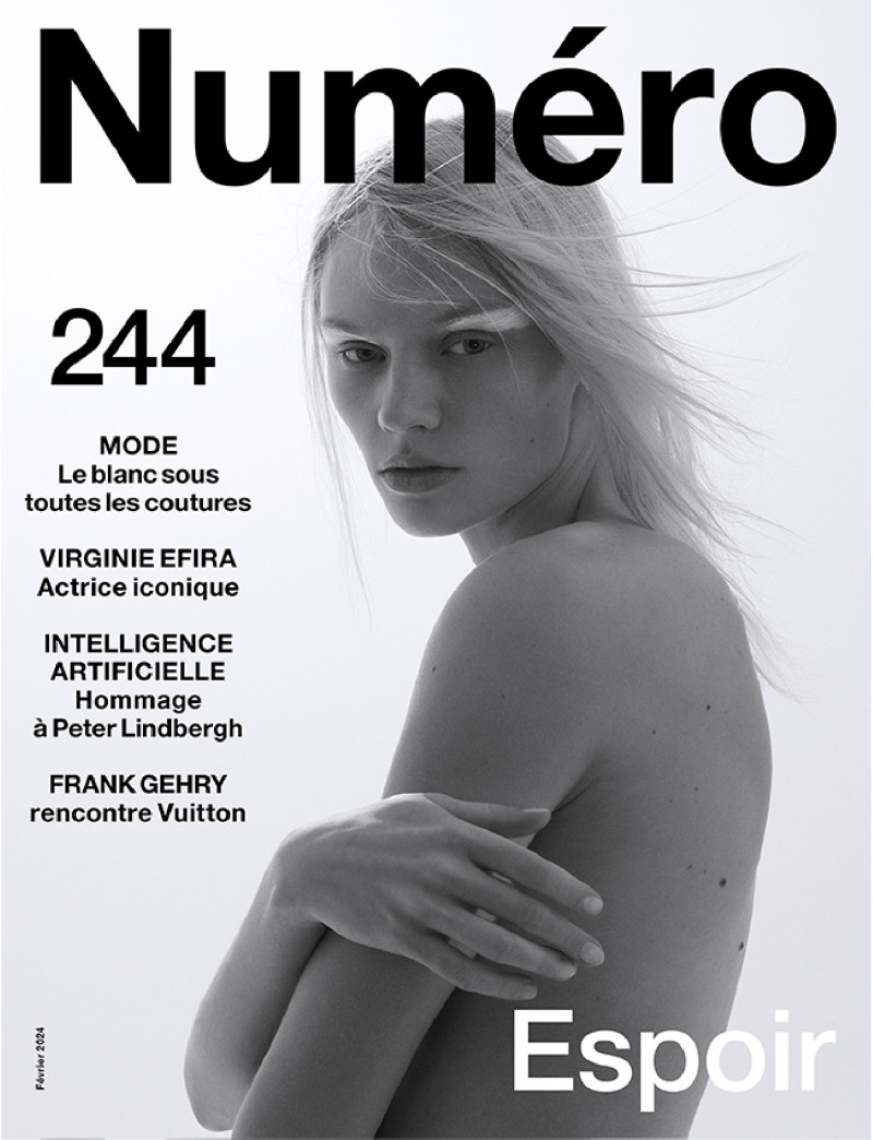Vilma Sjöberg featured on the Numéro France cover from February 2024