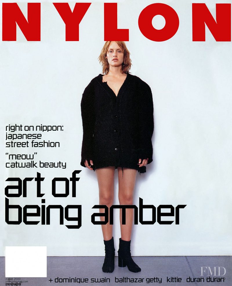 Amber Valletta featured on the Nylon cover from August 2000