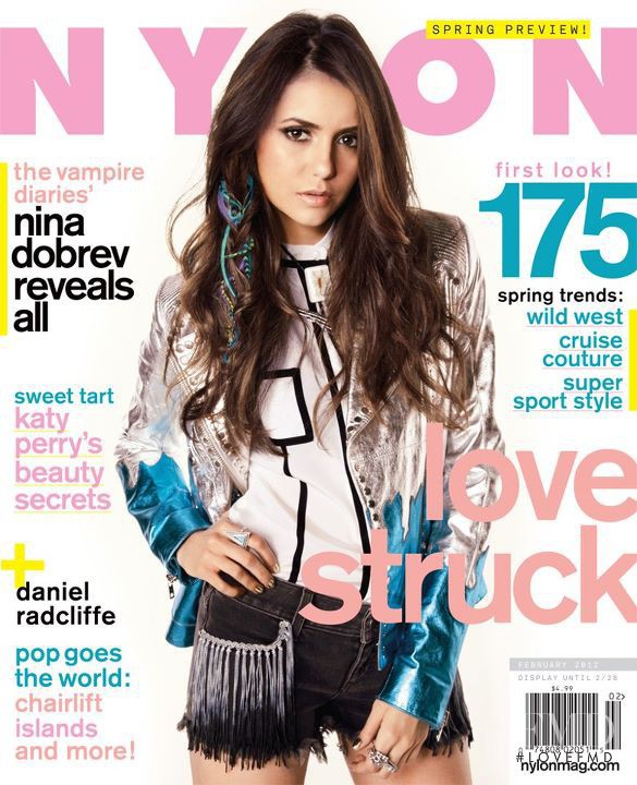 Nina Dobrev featured on the Nylon cover from February 2012