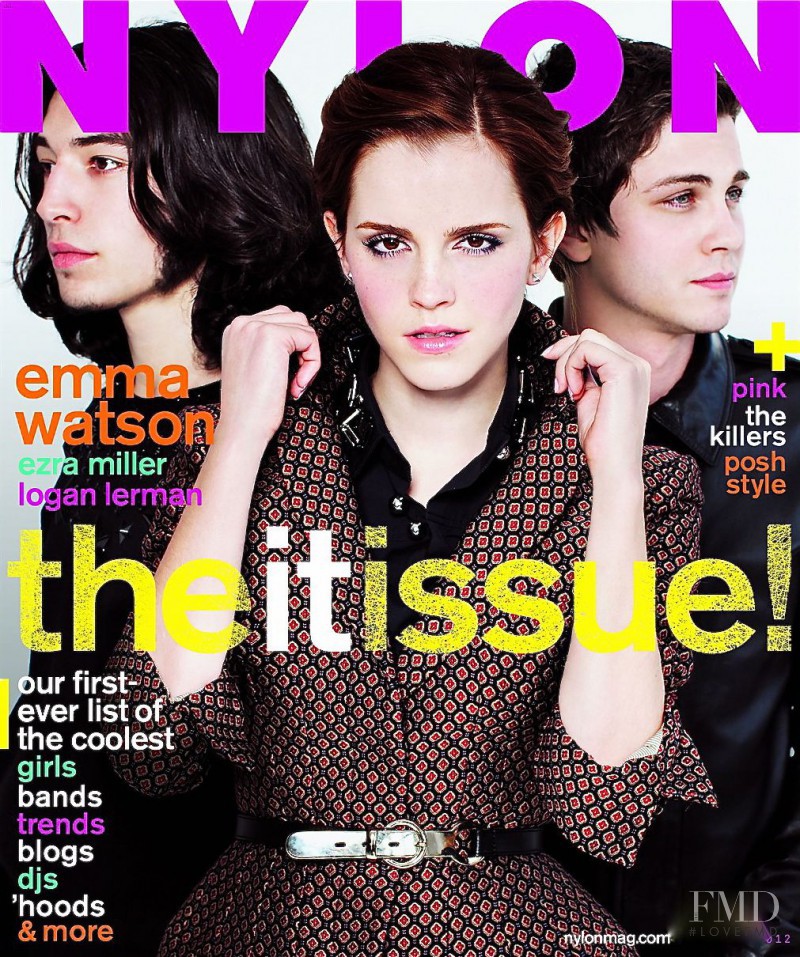 Emma Watson, Ezra Miller, Logan Lerman featured on the Nylon cover from October 2012
