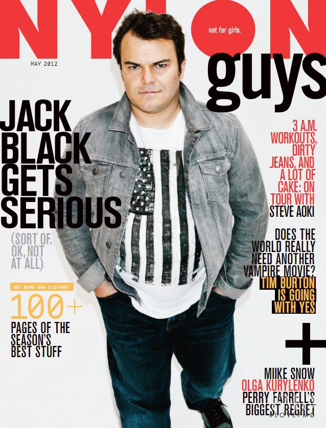 Jack Black featured on the Nylon Guys Magazine cover from May 2012