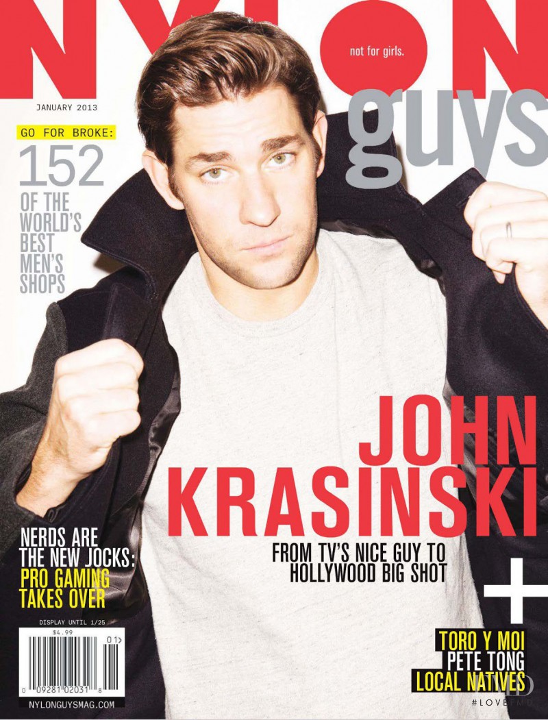 John Krasinski featured on the Nylon Guys Magazine cover from January 2013