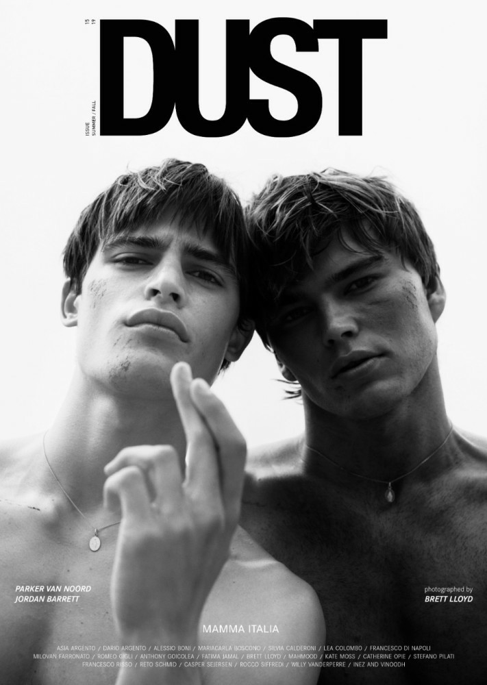 Jordan Barrett, Parker van Noord featured on the Dust cover from June 2019