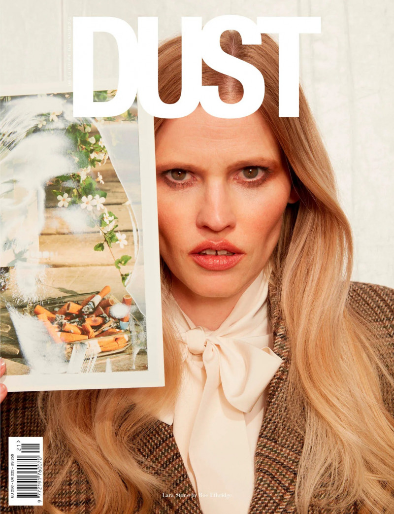 Lara Stone featured on the Dust cover from July 2022