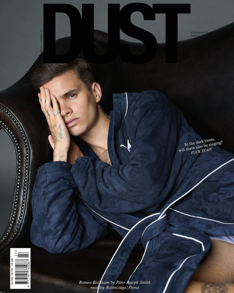 Romeo Beckham featured on the Dust cover from May 2025