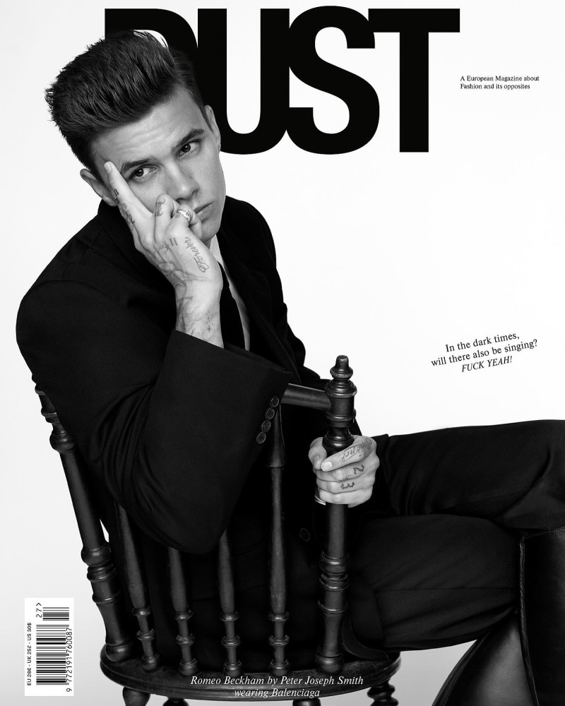 Romeo Beckham featured on the Dust cover from May 2025