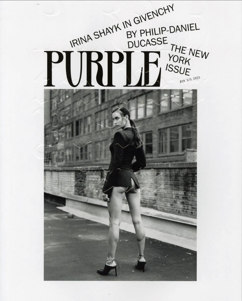 Irina Shayk featured on the Purple Fashion cover from March 2023