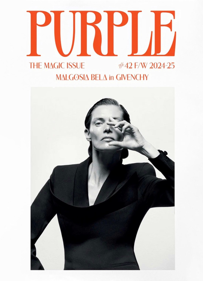 Malgosia Bela featured on the Purple Fashion cover from September 2024