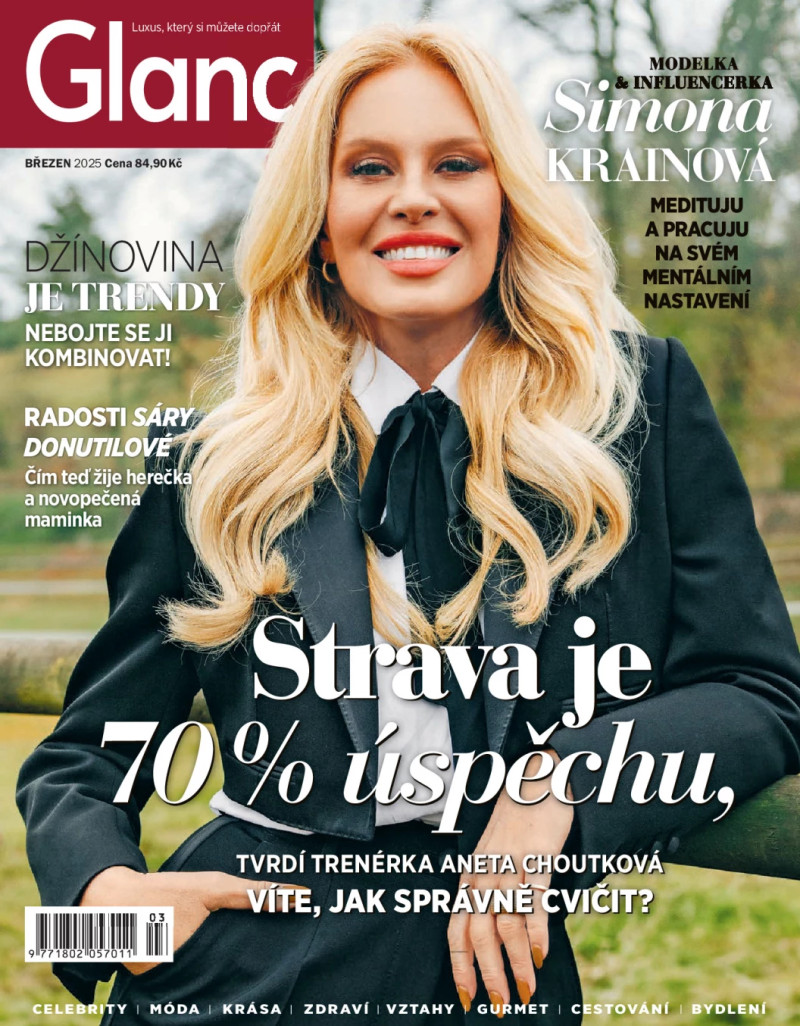 Simona Krainova featured on the Glanc cover from March 2025