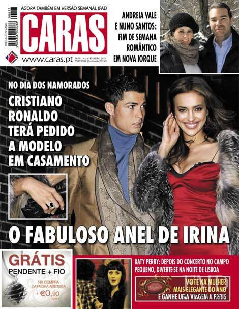 Irina Shayk featured on the Caras Portugal cover from February 2011