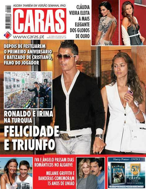 Irina Shayk featured on the Caras Portugal cover from June 2011