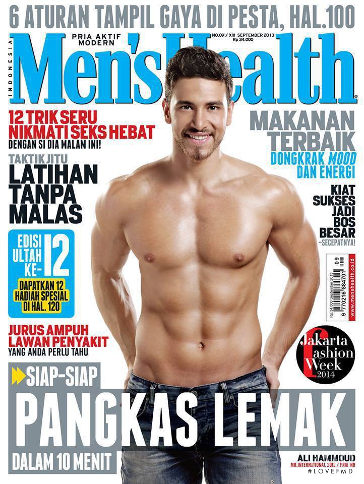 Ali Hammoud featured on the Men\'s Health Indonesia cover from September 2013