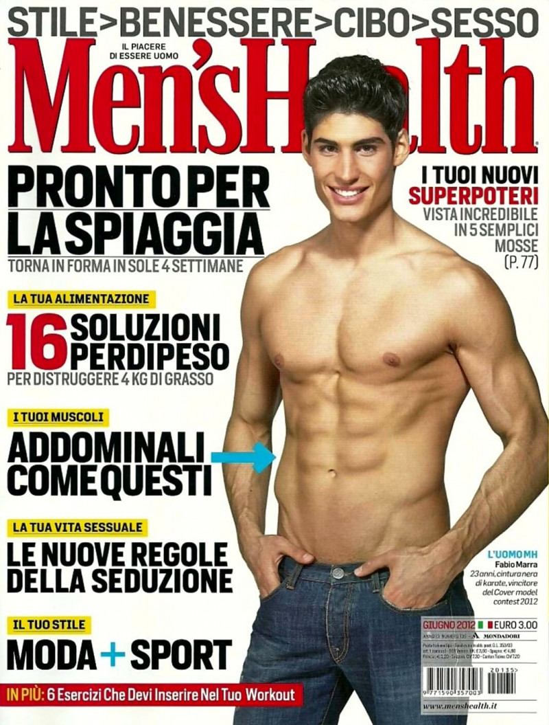 Fabio Marra featured on the Men\'s Health Italy cover from June 2012