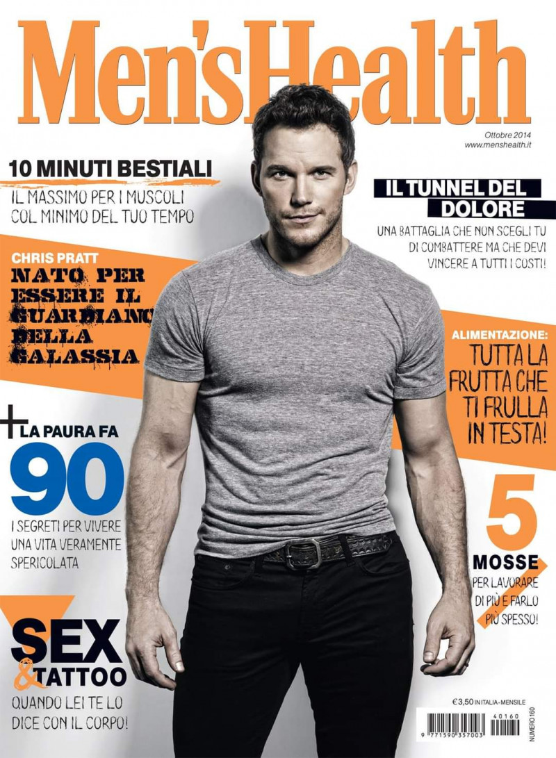 Chris Pratt featured on the Men\'s Health Italy cover from October 2014