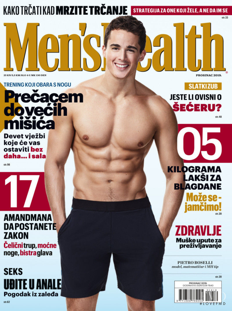 Pietro Boselli featured on the Men\'s Health Croatia cover from December 2019