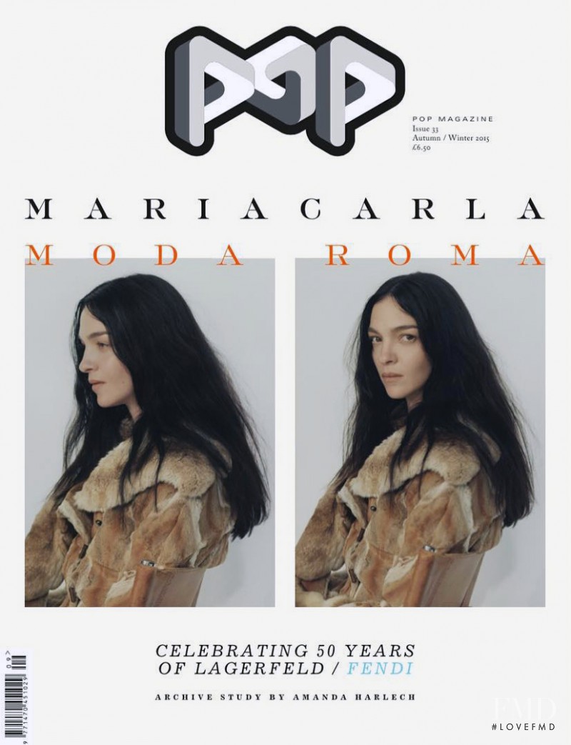 Mariacarla Boscono featured on the Pop cover from September 2015