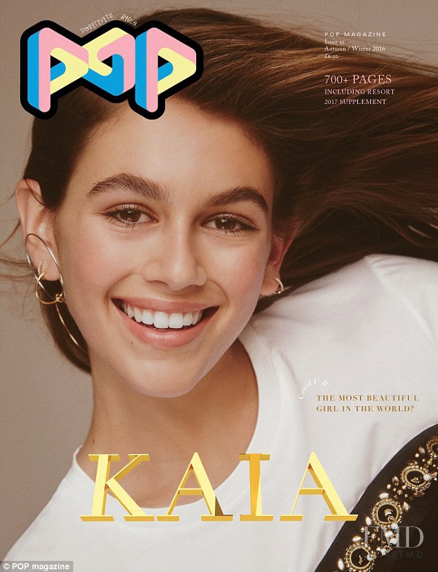 Kaia Gerber featured on the Pop cover from September 2016