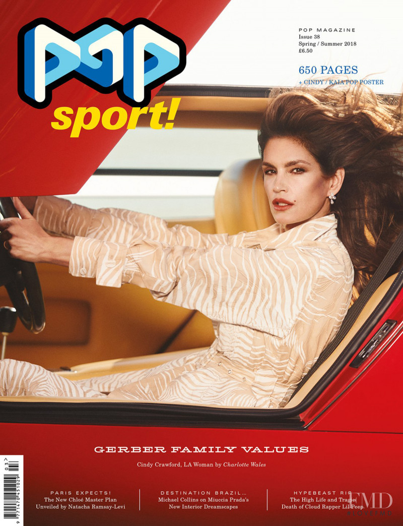 Cindy Crawford featured on the Pop cover from February 2018