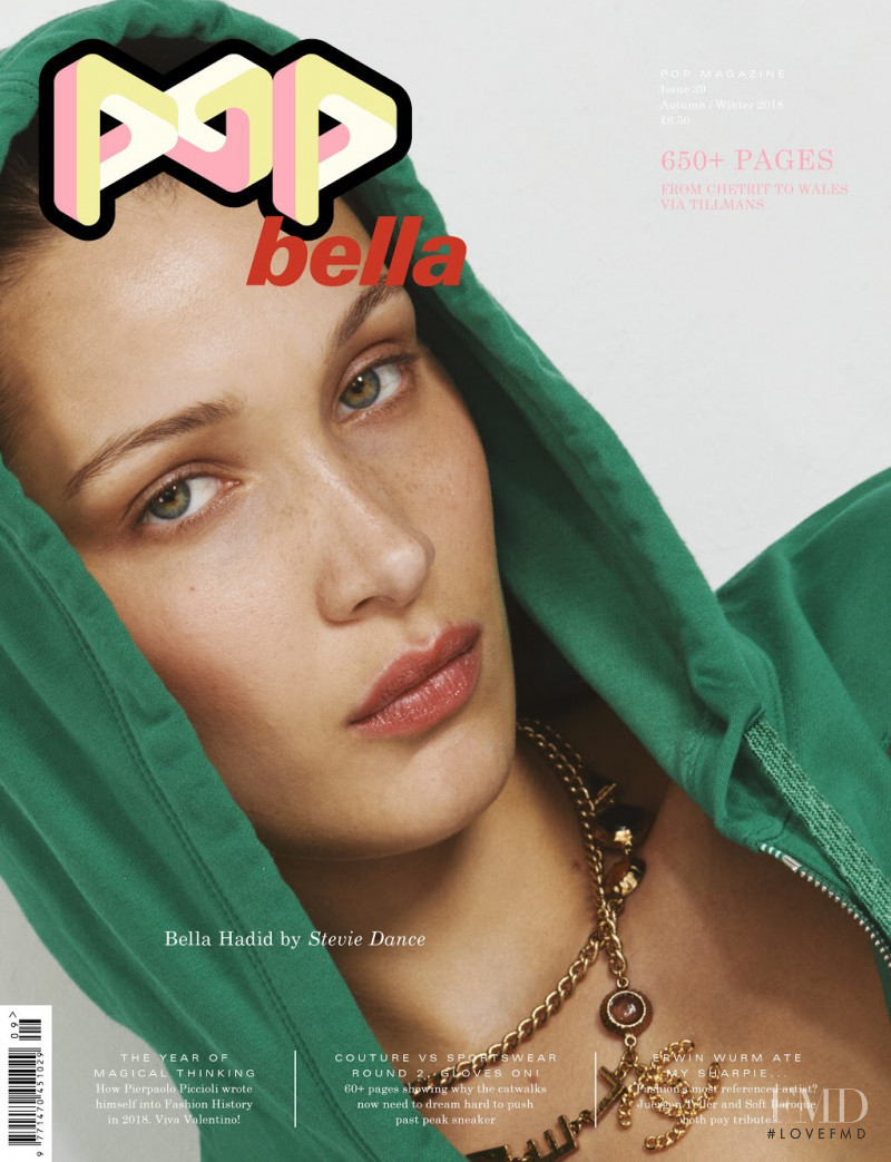 Bella Hadid featured on the Pop cover from September 2018