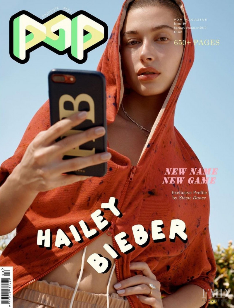 Hailey Baldwin Bieber featured on the Pop cover from February 2019