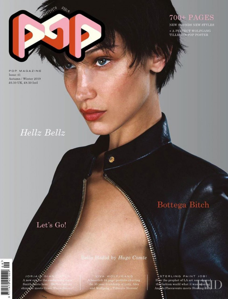 Bella Hadid featured on the Pop cover from September 2019