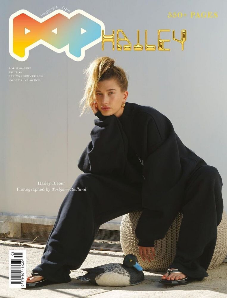Hailey Baldwin Bieber featured on the Pop cover from February 2021