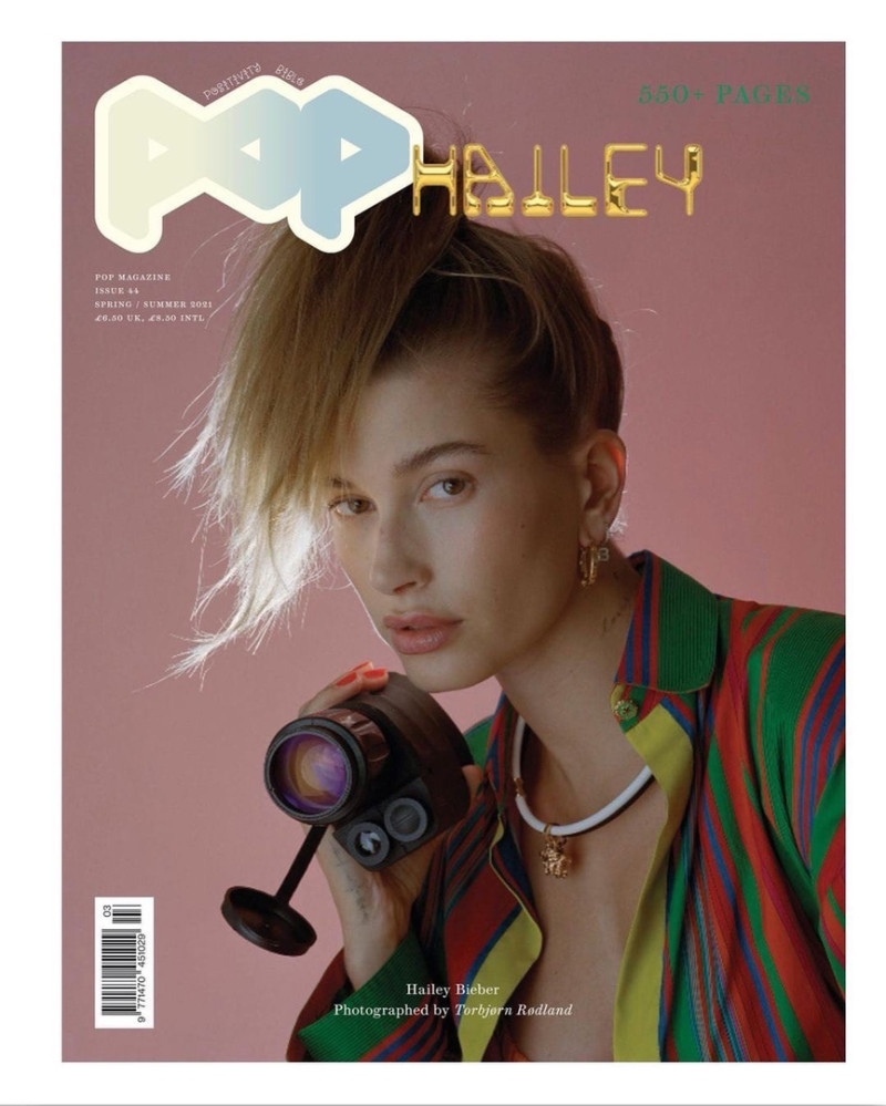 Hailey Baldwin Bieber featured on the Pop cover from February 2021