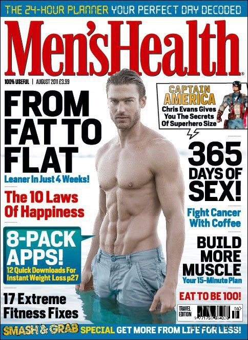 Jason Morgan featured on the Men\'s Health UK cover from August 2011