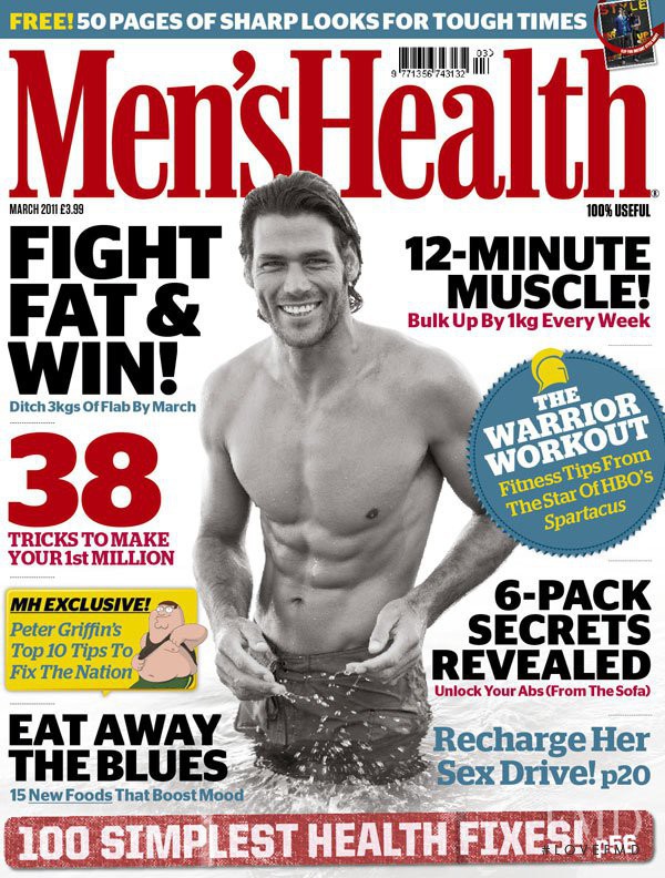  featured on the Men\'s Health UK cover from March 2011