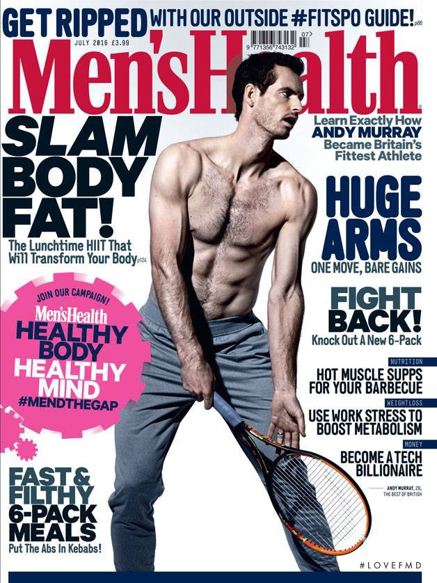Andy Murray featured on the Men\'s Health UK cover from July 2016