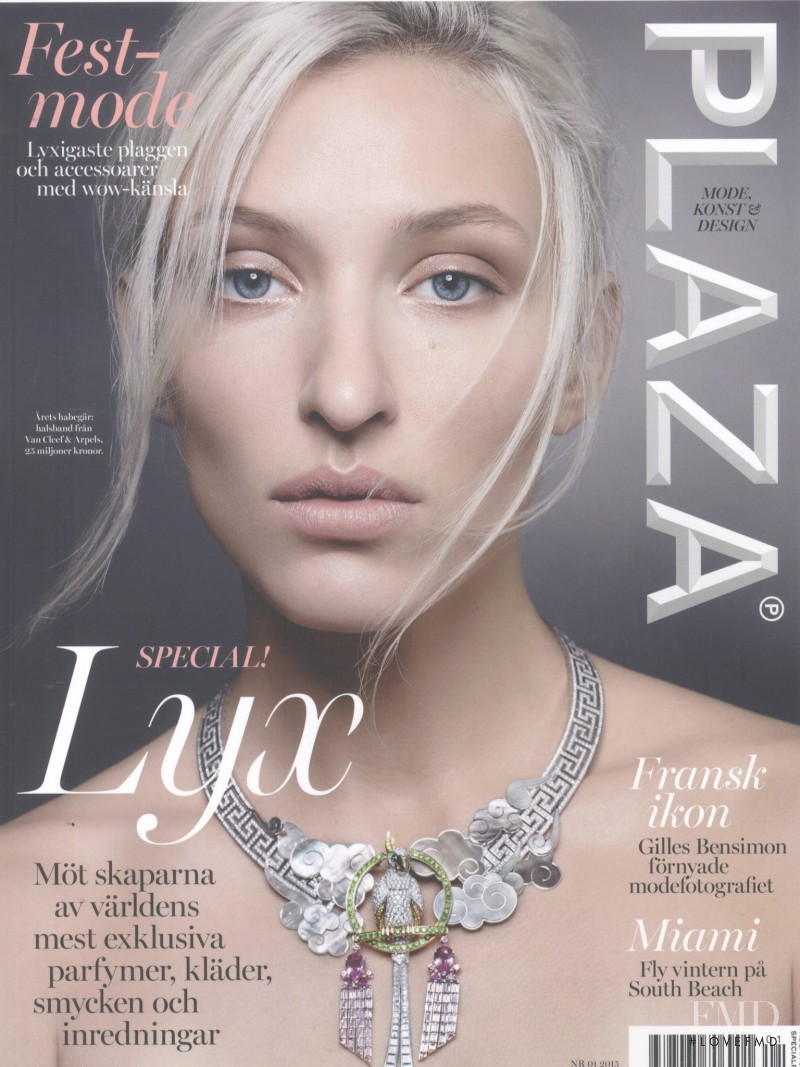 Maggie Maurer featured on the Plaza Magazine Sweden cover from January 2015