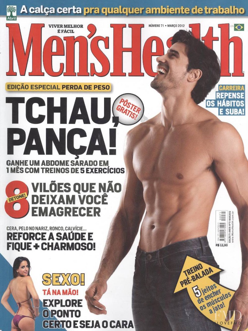 Lucas Gil featured on the Men\'s Health Brazil cover from March 2012