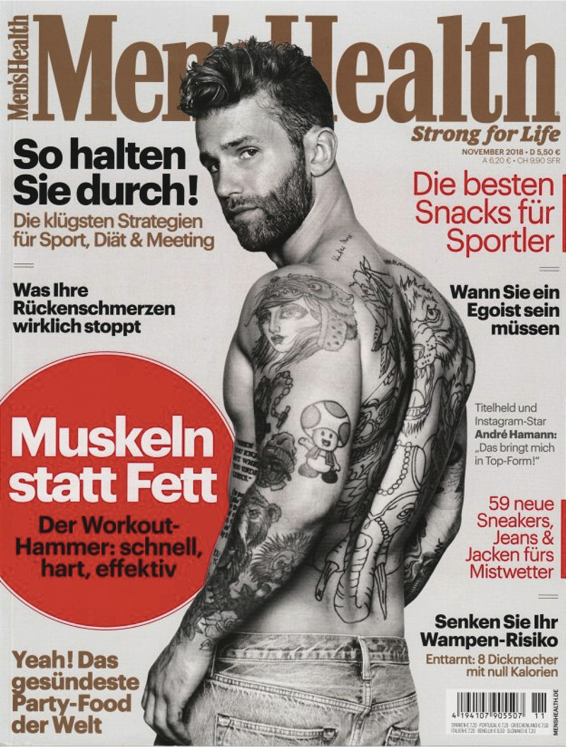 Andre Hamann featured on the Men\'s Health Germany cover from November 2018