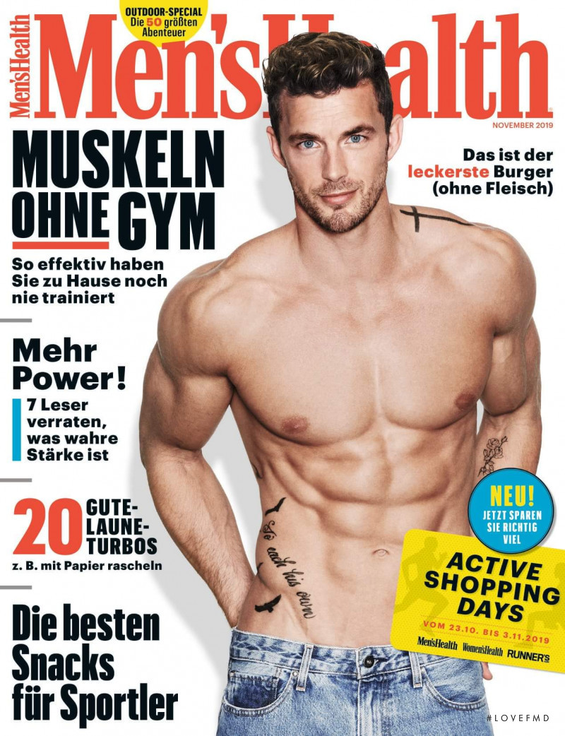 Christian Hogue featured on the Men\'s Health Germany cover from November 2019