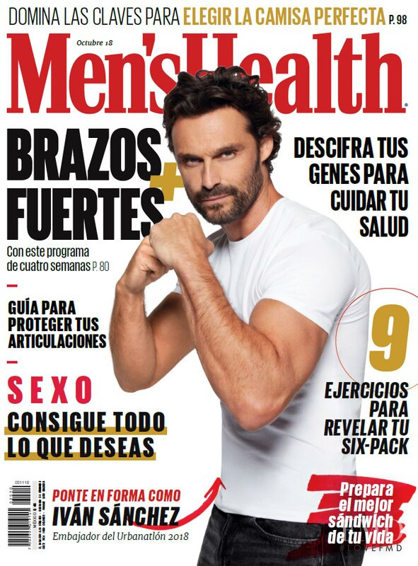 Ivan Sanchez featured on the Men\'s Health Mexico cover from October 2018