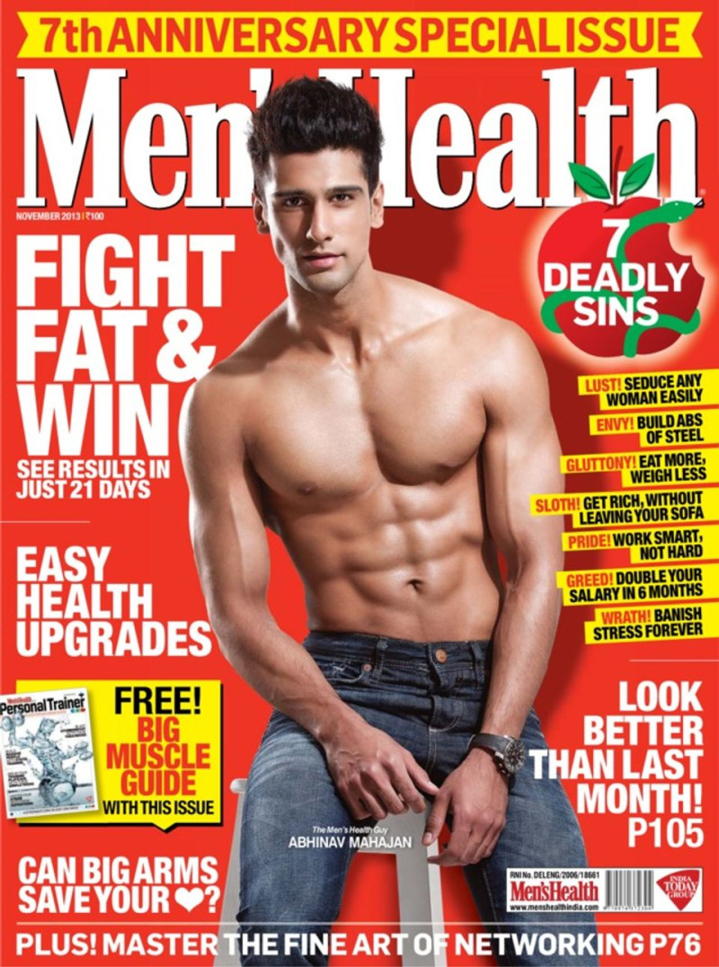 Abhinav Mahajan featured on the Men\'s Health India cover from November 2013