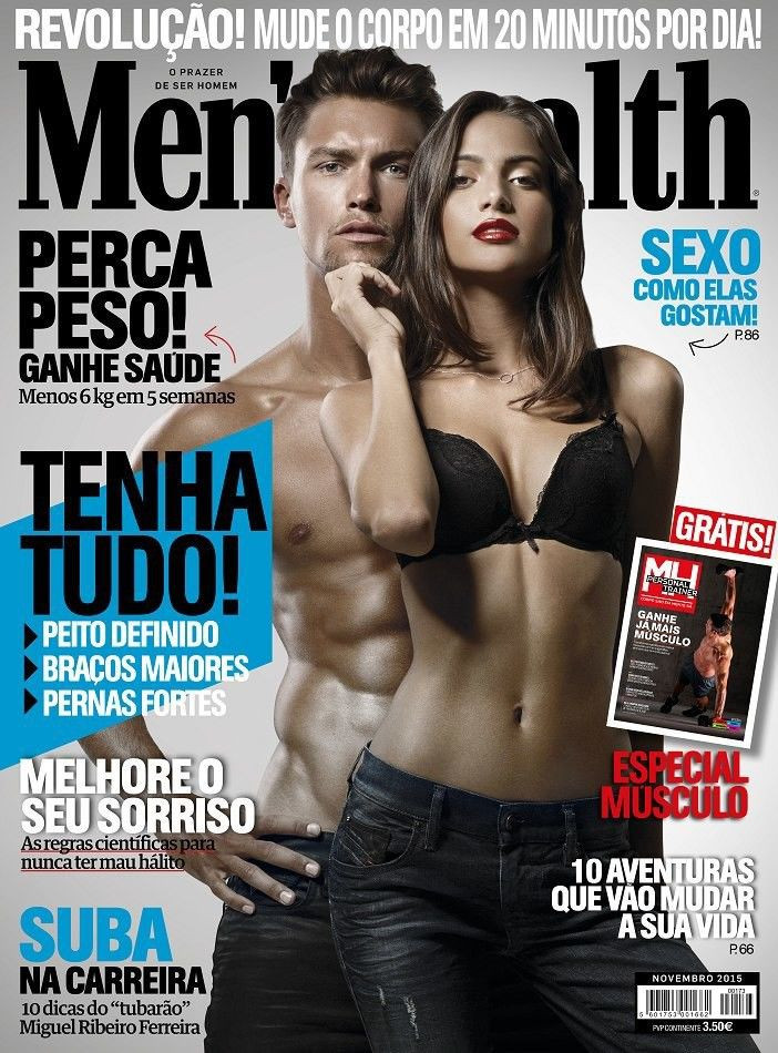 Lucas Garcez featured on the Men\'s Health Portugal cover from November 2015